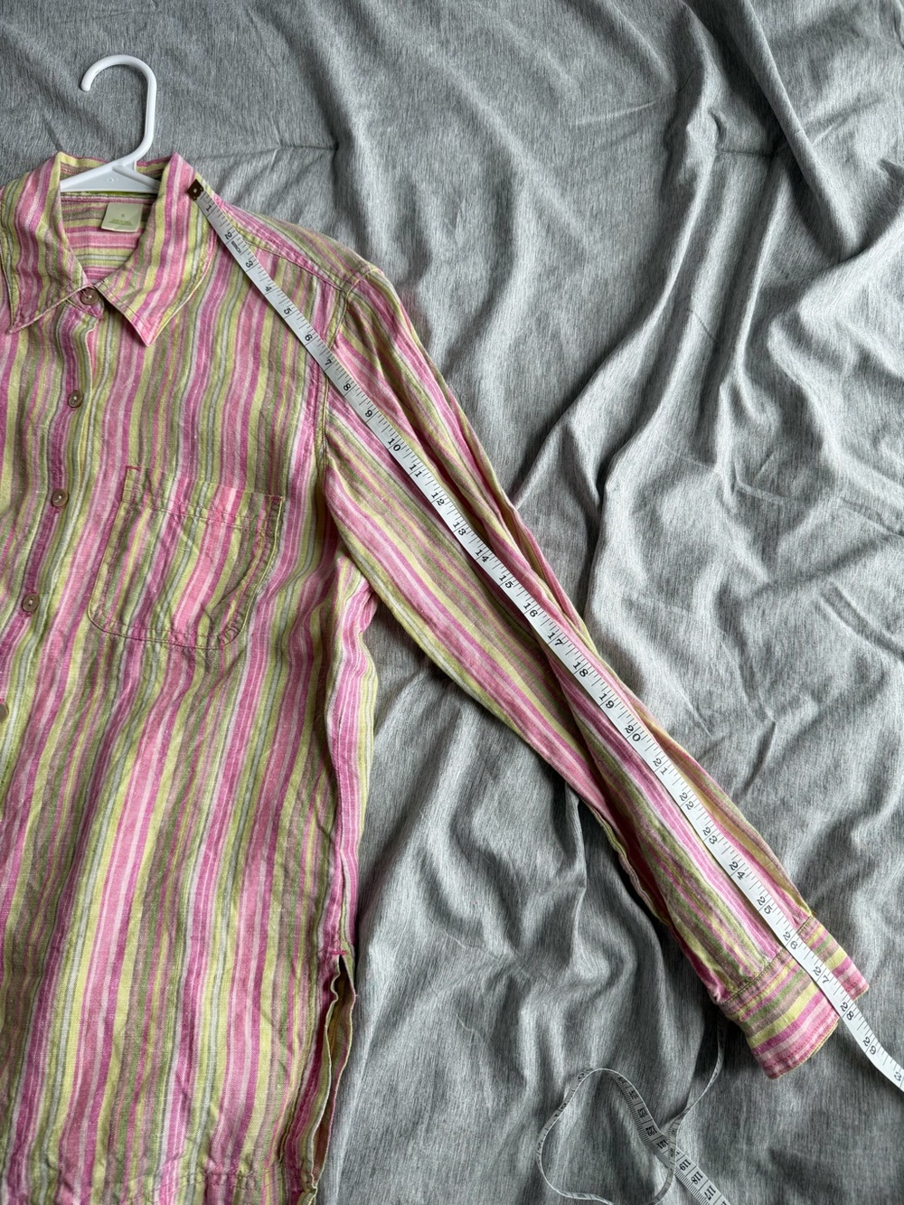 Sigrid Olsen Women 100% Linen Striped Long Sleeve Button Down Shirt Small Beach - Picture 11 of 11
